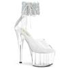 Pleaser - ADORE724RS02 Sandale à bride à la cheville, Pole dance chaussures - Chaussures de pole dance - Blanc/Couleur argent Product image